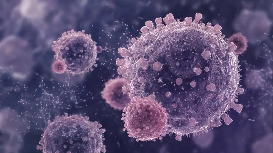 Background illustration of cancer cells for oncology services 